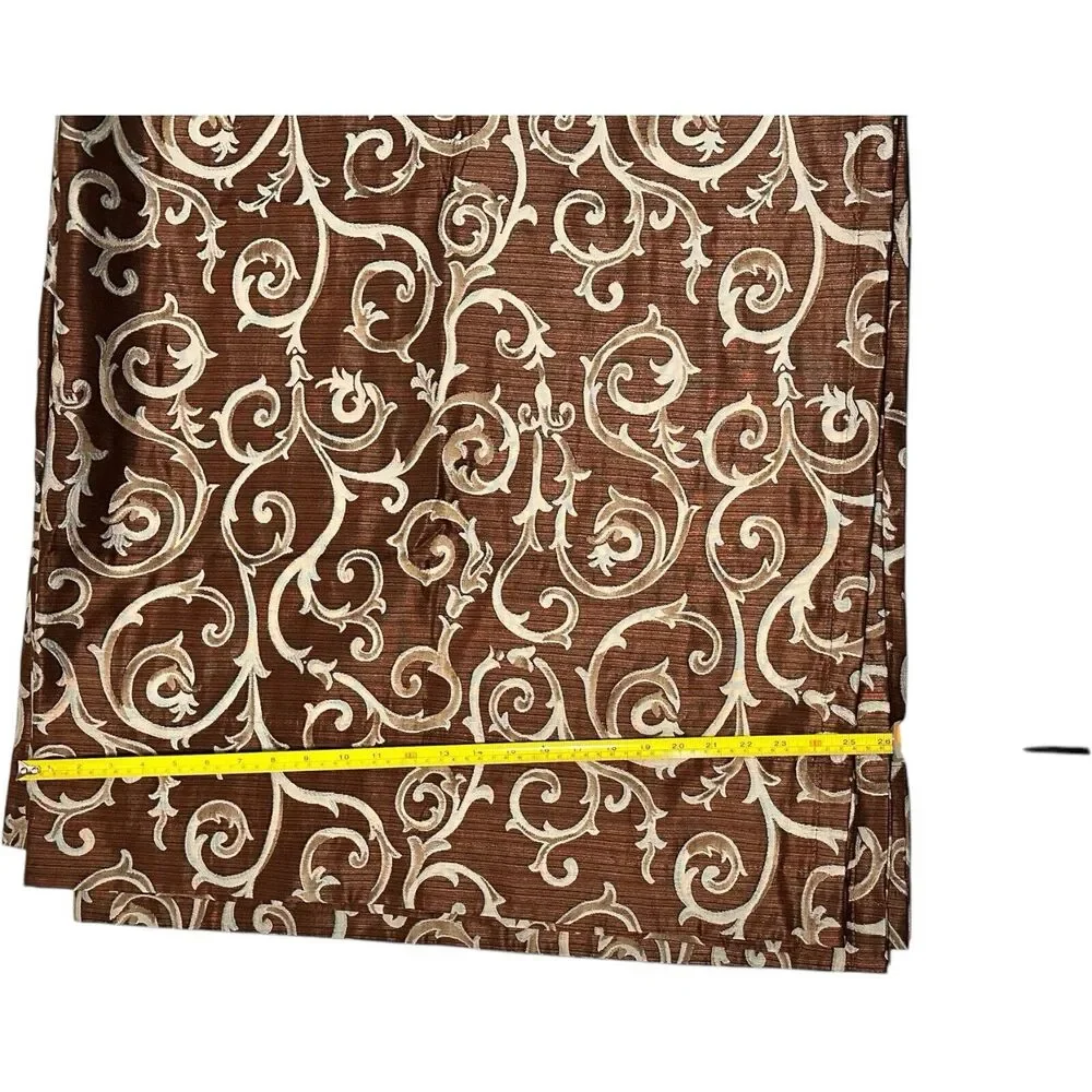 Lot of 3 Croscill Curtains Drapes Jacobian Brown Gold 54 X 84 Damask